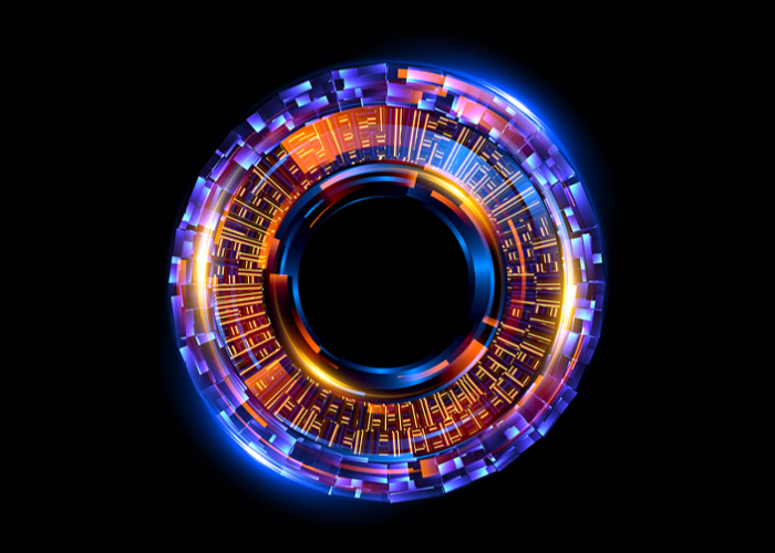 fond noir avec un rond coloré